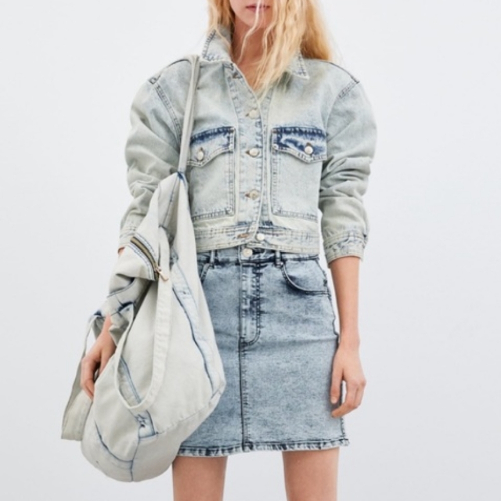 Zara Washed Effect Mini Skirt